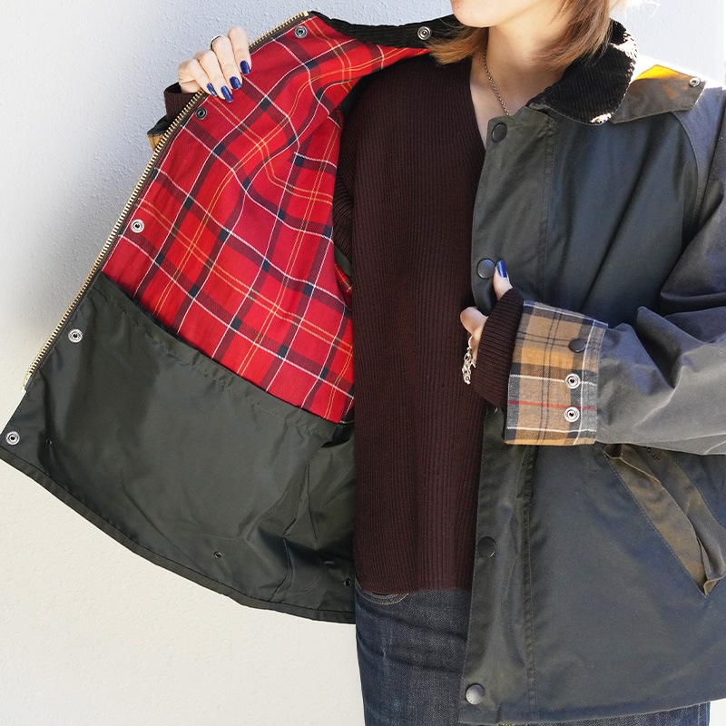 バブアー トランスポート パッチワーク オイルジャケット ユニセックス Barbour Patchwork Transport Waxed Jacket【国内正規品】MWX2499