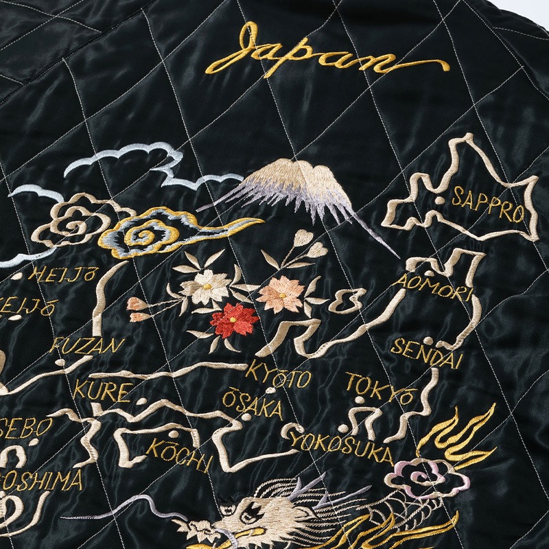 テーラー東洋 スカジャン メンズ リバーシブル スーベニアジャケット TAILOR TOYO TT15792-128 Mid 1950s Style Velveteen Souvenir Jacket “ROARING TIGER” × “JAPAN MAP”