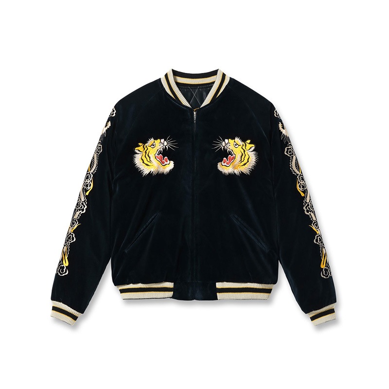テーラー東洋 スカジャン メンズ リバーシブル スーベニアジャケット TAILOR TOYO TT15792-128 Mid 1950s Style Velveteen Souvenir Jacket “ROARING TIGER” × “JAPAN MAP”