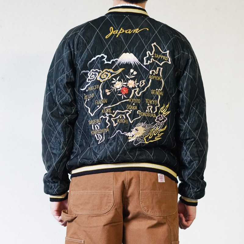 テーラー東洋 スカジャン メンズ リバーシブル スーベニアジャケット TAILOR TOYO TT15792-128 Mid 1950s Style Velveteen Souvenir Jacket “ROARING TIGER” × “JAPAN MAP”