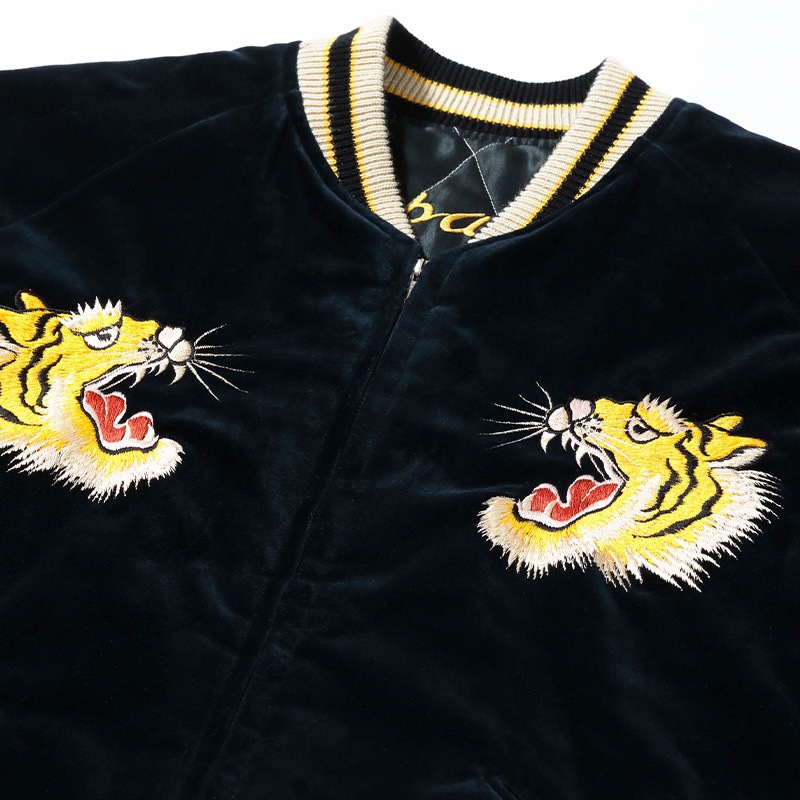 テーラー東洋 スカジャン メンズ リバーシブル スーベニアジャケット TAILOR TOYO TT15792-128 Mid 1950s Style Velveteen Souvenir Jacket “ROARING TIGER” × “JAPAN MAP”