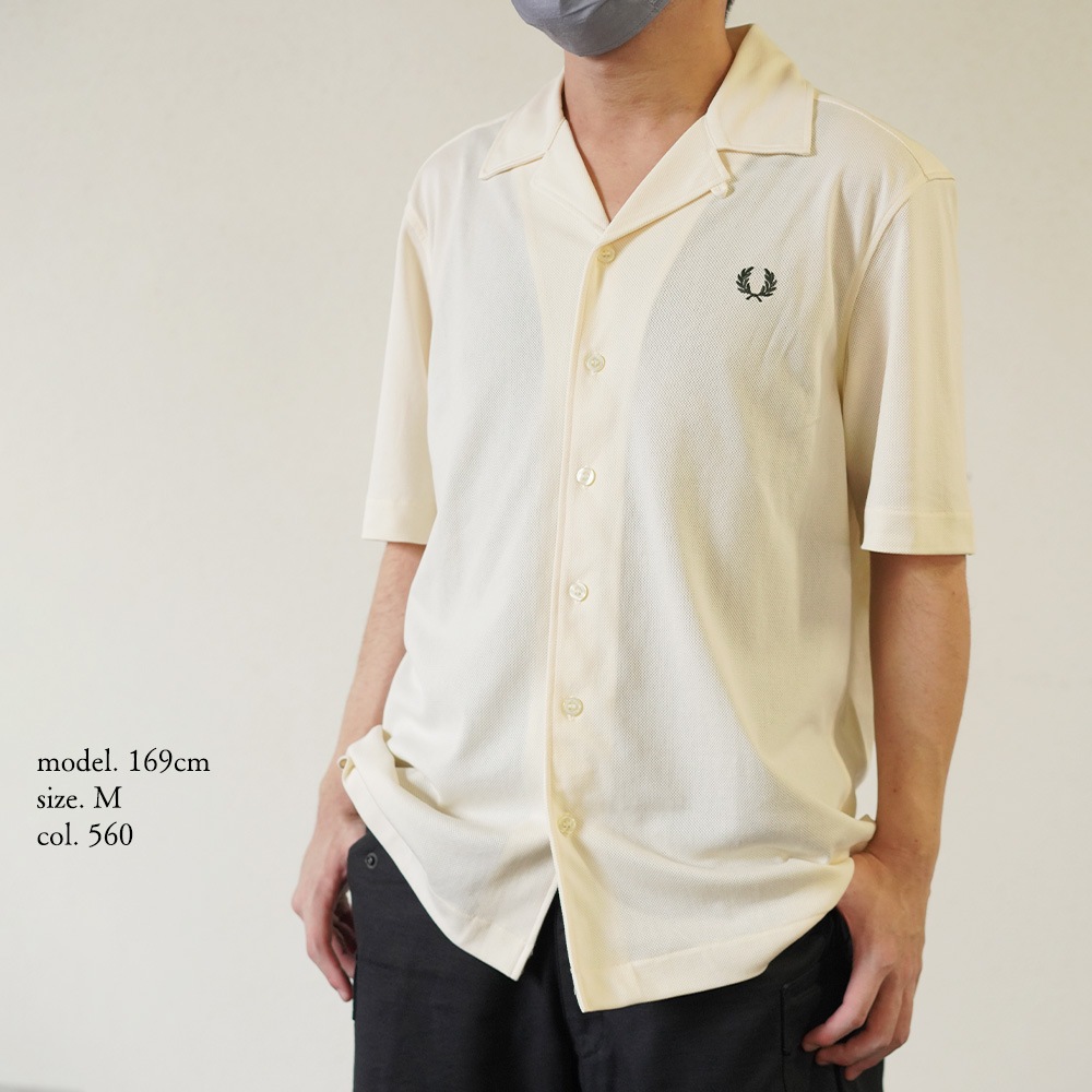 フレッドペリー カラーシャツ メンズ FRED PERRY COMPRESS MESH REVERE COLLAR SHIRT M1745 半袖 【国内正規品】 