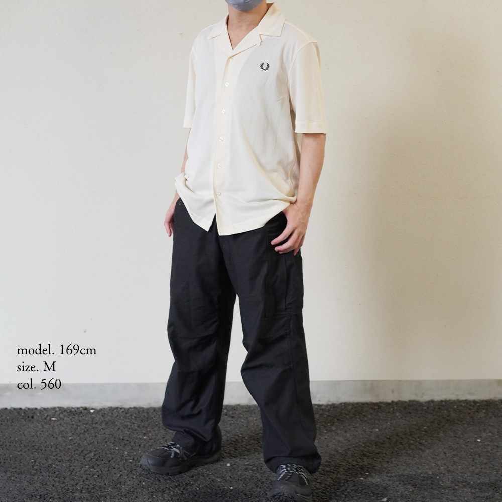 フレッドペリー カラーシャツ メンズ FRED PERRY COMPRESS MESH REVERE COLLAR SHIRT M1745 半袖 【国内正規品】 