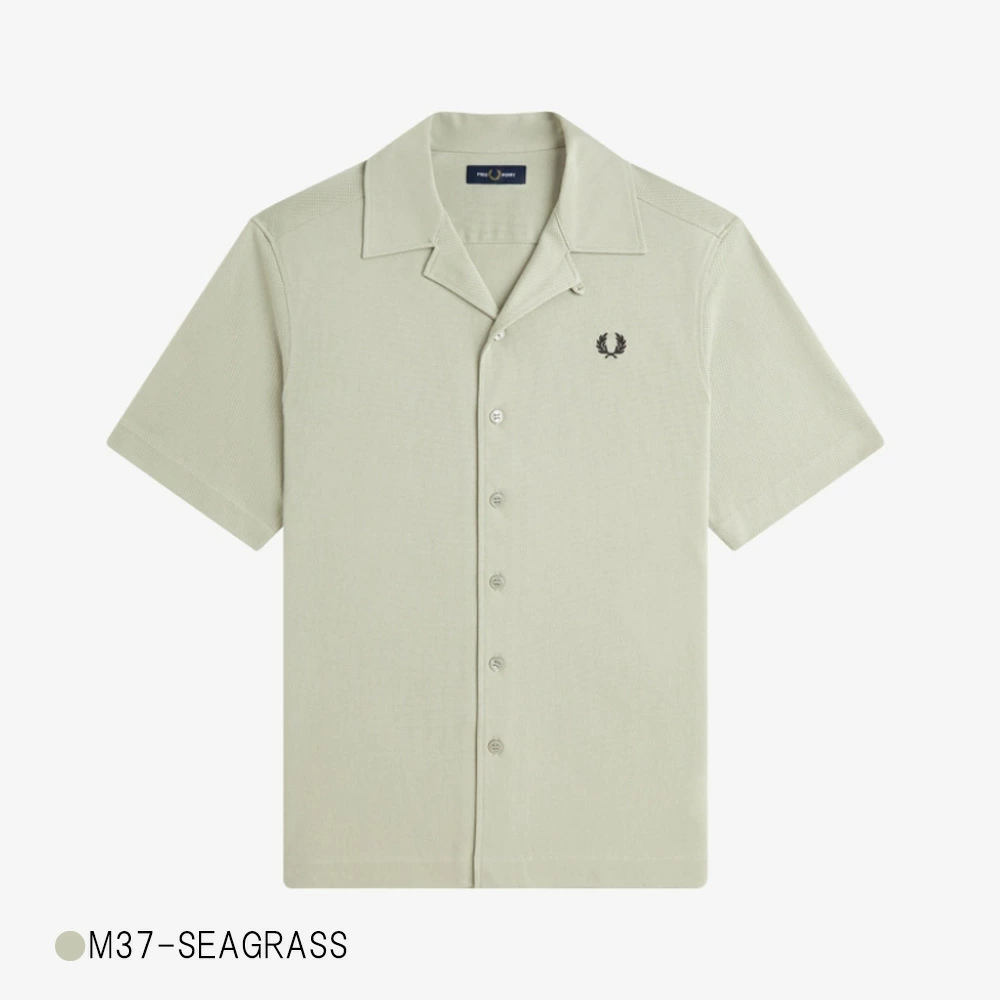 フレッドペリー カラーシャツ メンズ FRED PERRY COMPRESS MESH REVERE COLLAR SHIRT M1745 半袖 【国内正規品】