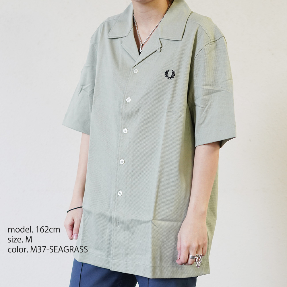 フレッドペリー カラーシャツ メンズ FRED PERRY COMPRESS MESH REVERE COLLAR SHIRT M1745 半袖 【国内正規品】