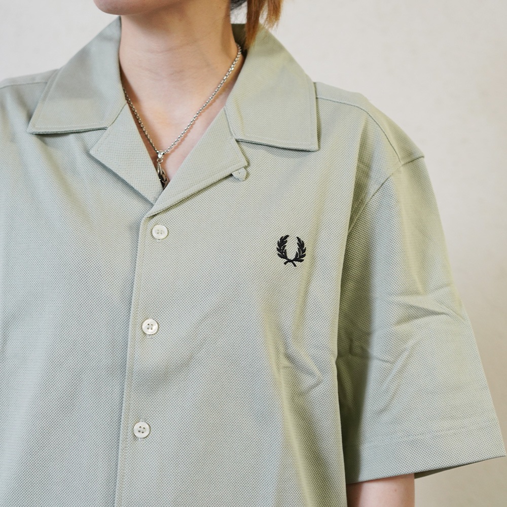 フレッドペリー カラーシャツ メンズ FRED PERRY COMPRESS MESH REVERE COLLAR SHIRT M1745 半袖 【国内正規品】