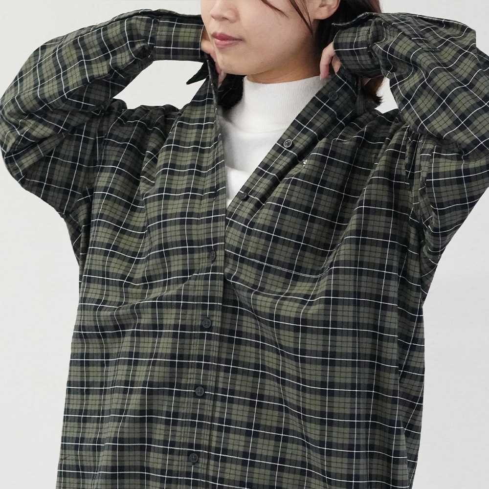 フレッドペリー チェック シャツ ワンピース 長袖 CHECK OXFORD SHIRT