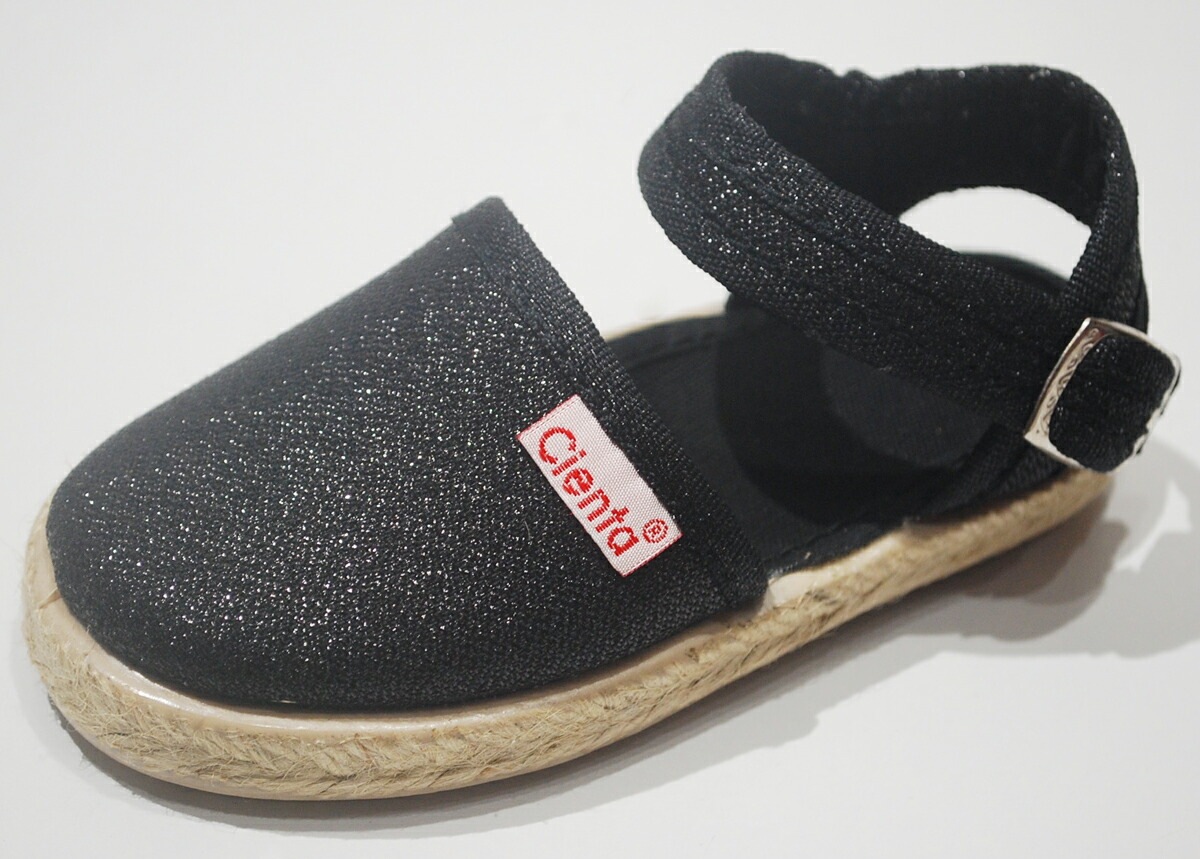 サンダル キッズ シエンタ Cienta ラメ エスパドリーユ 13-21cm ベルクロ サンダルベルクロワンストラップ ジュニア 新色 あま～い香り付き 靴 シューズ 40013 【国内正規品】