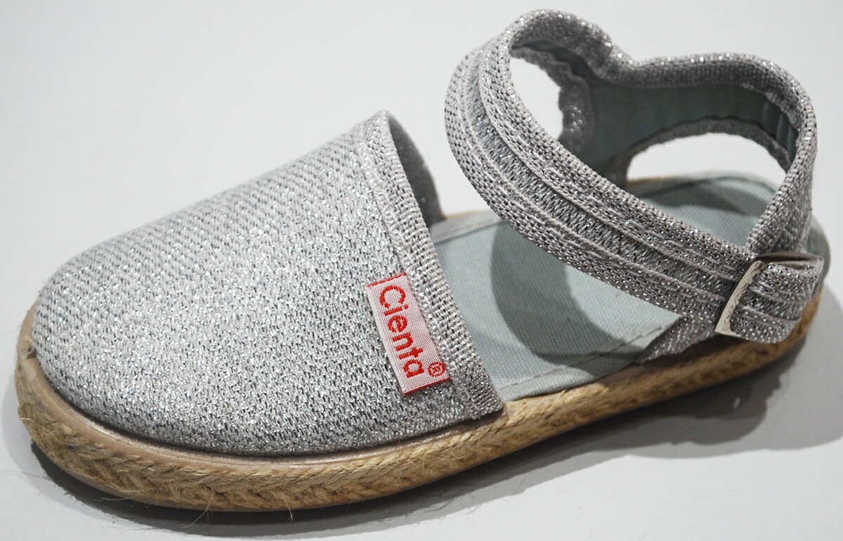 サンダル キッズ シエンタ Cienta ラメ エスパドリーユ 13-21cm ベルクロ サンダルベルクロワンストラップ ジュニア 新色 あま～い香り付き 靴 シューズ 40013 【国内正規品】