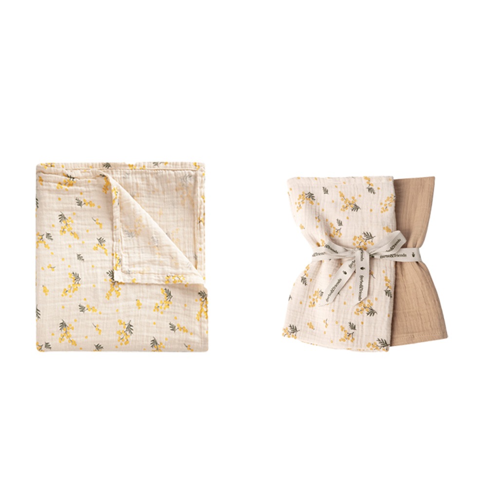 ガルボアンドフレンズ garbo&friends Muslin Swaddle Blanket ブランケット ガーゼ  オーガニックコットン おくるみ  出産祝い 2pcs 3pcs  
