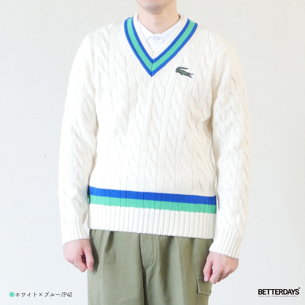 【SALE／10%OFF】ニット  ラコステ  レデイース エシカルニット Vネック LACOSTE 