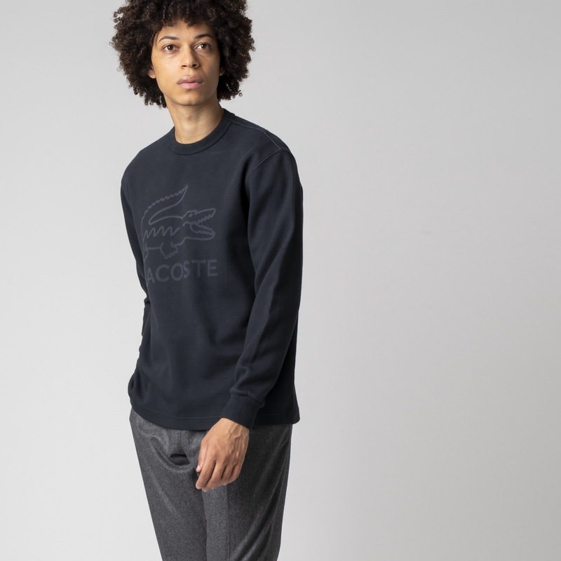 【SALE／20%OFF】スウェット  ラコステ サンドブラストクロッククルーネックスウェット  LACOSTE