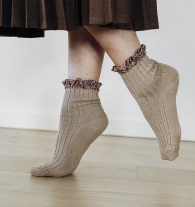 collegien(コレジアン) Charlotte リバティ レーストリムショートソックス 12cm-21cm