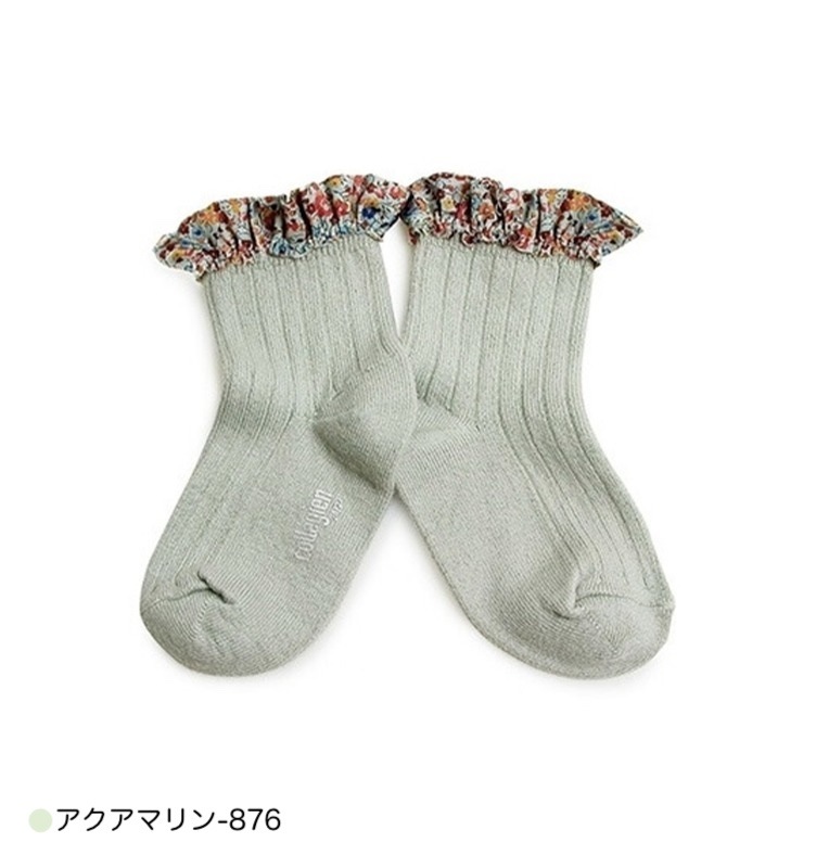 collegien(コレジアン) Charlotte リバティ レーストリムショートソックス 12cm-21cm