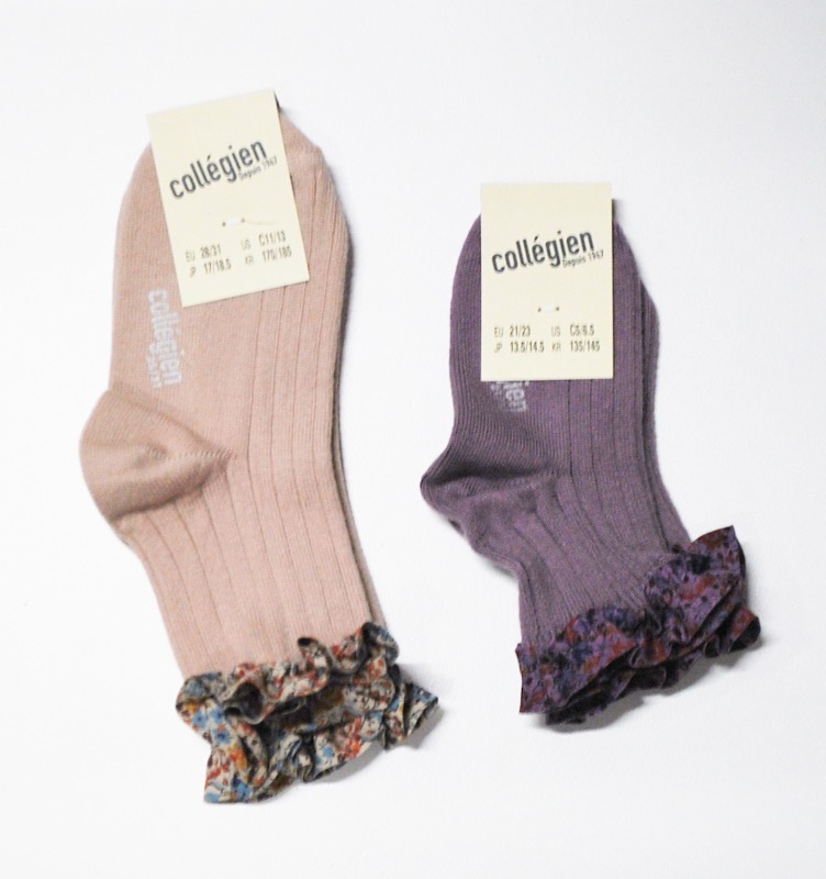 collegien(コレジアン) Charlotte リバティ レーストリムショートソックス 12cm-21cm