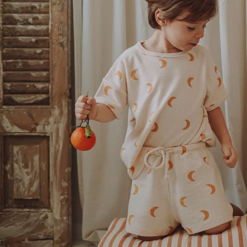 ショーツ ズボン  キッズ  ベビー オーガニックズー  Organic Zoo Honey Midnight Terry Rope Shorts 【国内正規品】12rswoz