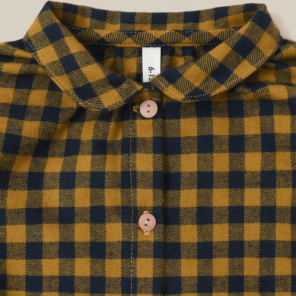 シャツ ブラウス ギンガムチェック キッズ オーガニックズー Organic Zoo Blueberry Gingham Shirt 15BBGHS