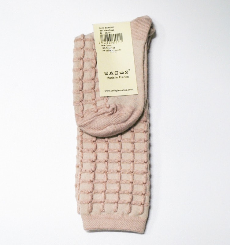 ソックス  コレジアン カミーユ チェックニットハイソックス 靴下 キッズ ベビー 子供 Collegien Camille 12cm-21cm