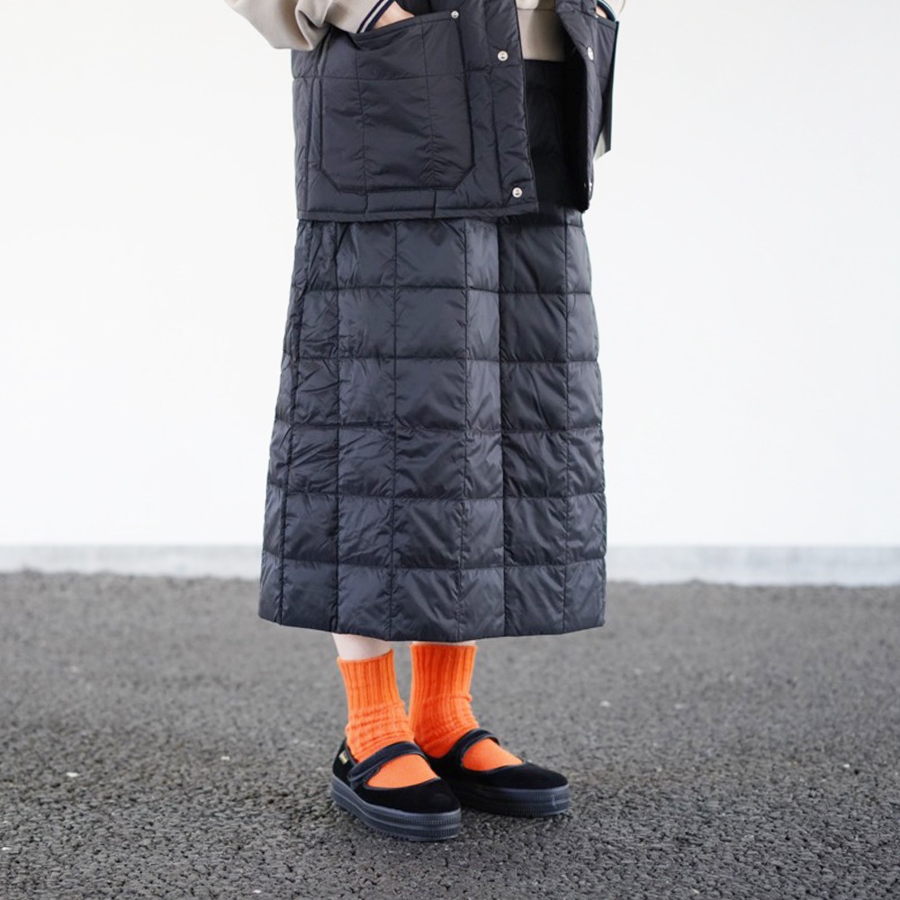 タグ付き新品TAION/タイオン ベーシック セミロングダウンスカート ネイビー ダウンスカート レディース BASIC SEMI-LONG DOWN SKIRT ベーシック