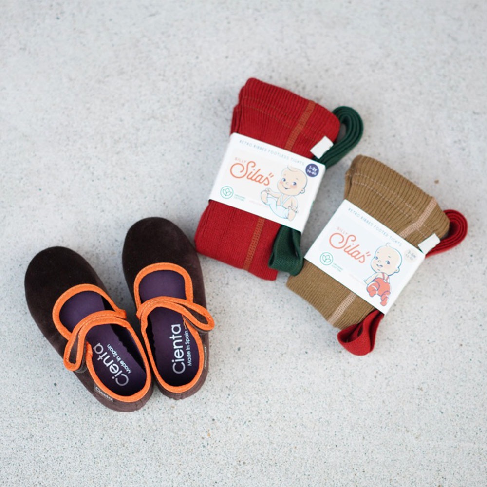 タイツ  キッズ  ベビー オーガニックズー シリーサイラス クリスマスデザイン Footled Collection (Acorn Brown Maple Leaf )(Maple Leaf Dark Forest Green) Organic Zoo SILLY Silas【国内正規品】hollybsoz 