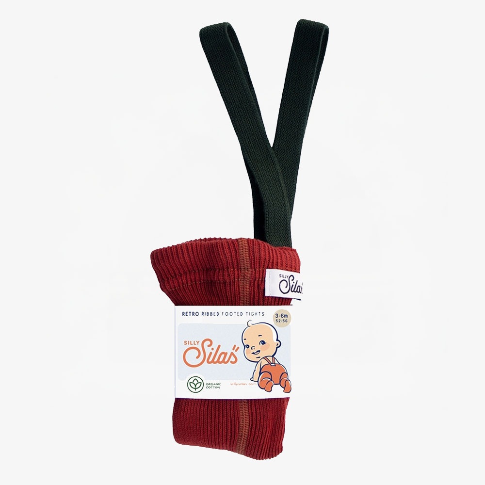 タイツ  キッズ  ベビー オーガニックズー シリーサイラス クリスマスデザイン Footled Collection (Acorn Brown Maple Leaf )(Maple Leaf Dark Forest Green) Organic Zoo SILLY Silas【国内正規品】hollybsoz 
