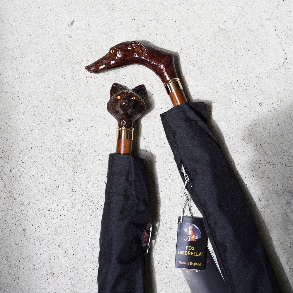 折り畳み傘 ユニセックス アニマルヘッド フォックスアンブレラズ  雨用 FOX UMBRELLAS TL7 Brown Edition Animal Head【国内正規品】 