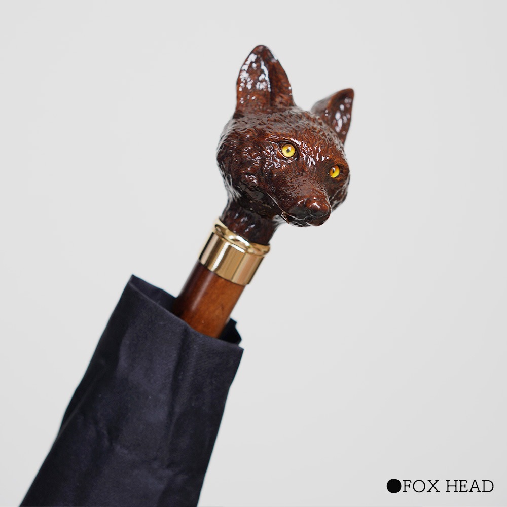 折り畳み傘 ユニセックス アニマルヘッド フォックスアンブレラズ  雨用 FOX UMBRELLAS TL7 Brown Edition Animal Head【国内正規品】 