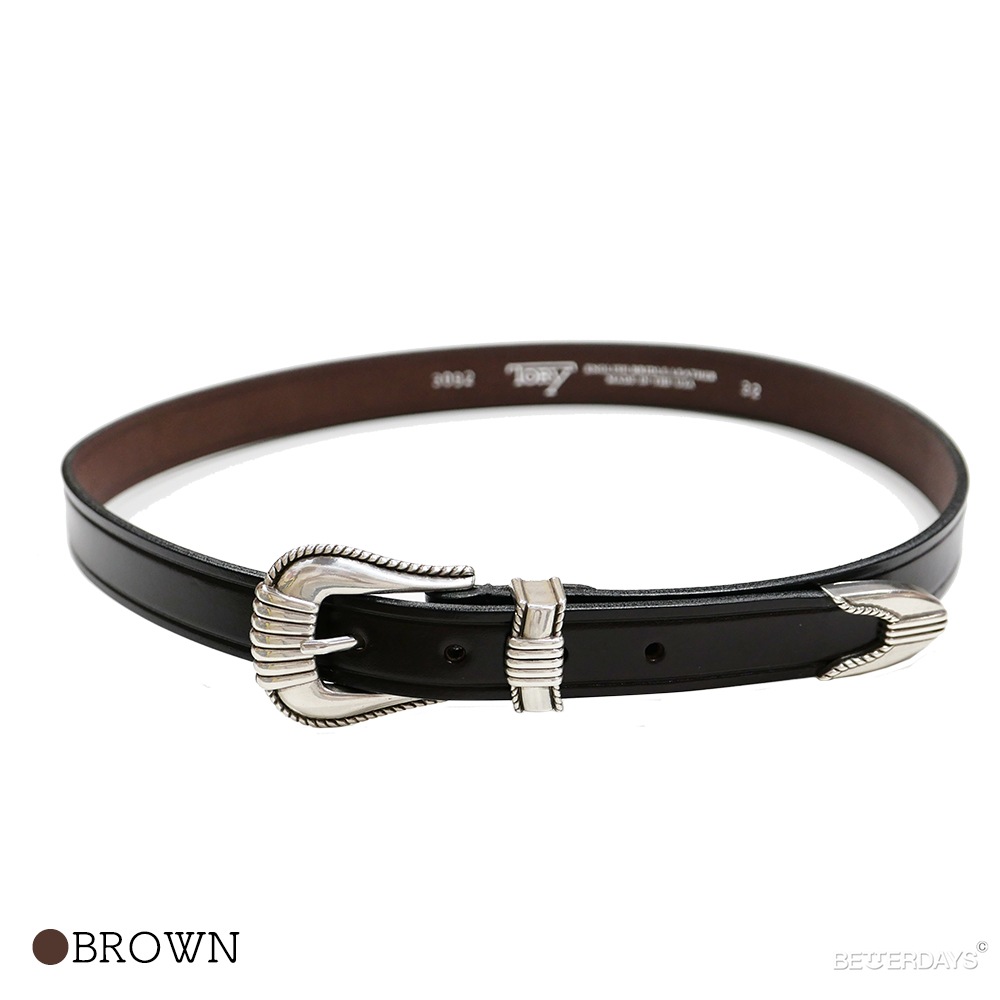 新品　HOLIDAY (ホリデイ) レザーベルト　ブラック シルバーバックル ベルト TORY LEATHER トリーレザー 3-Piece Silver Buckle Belt