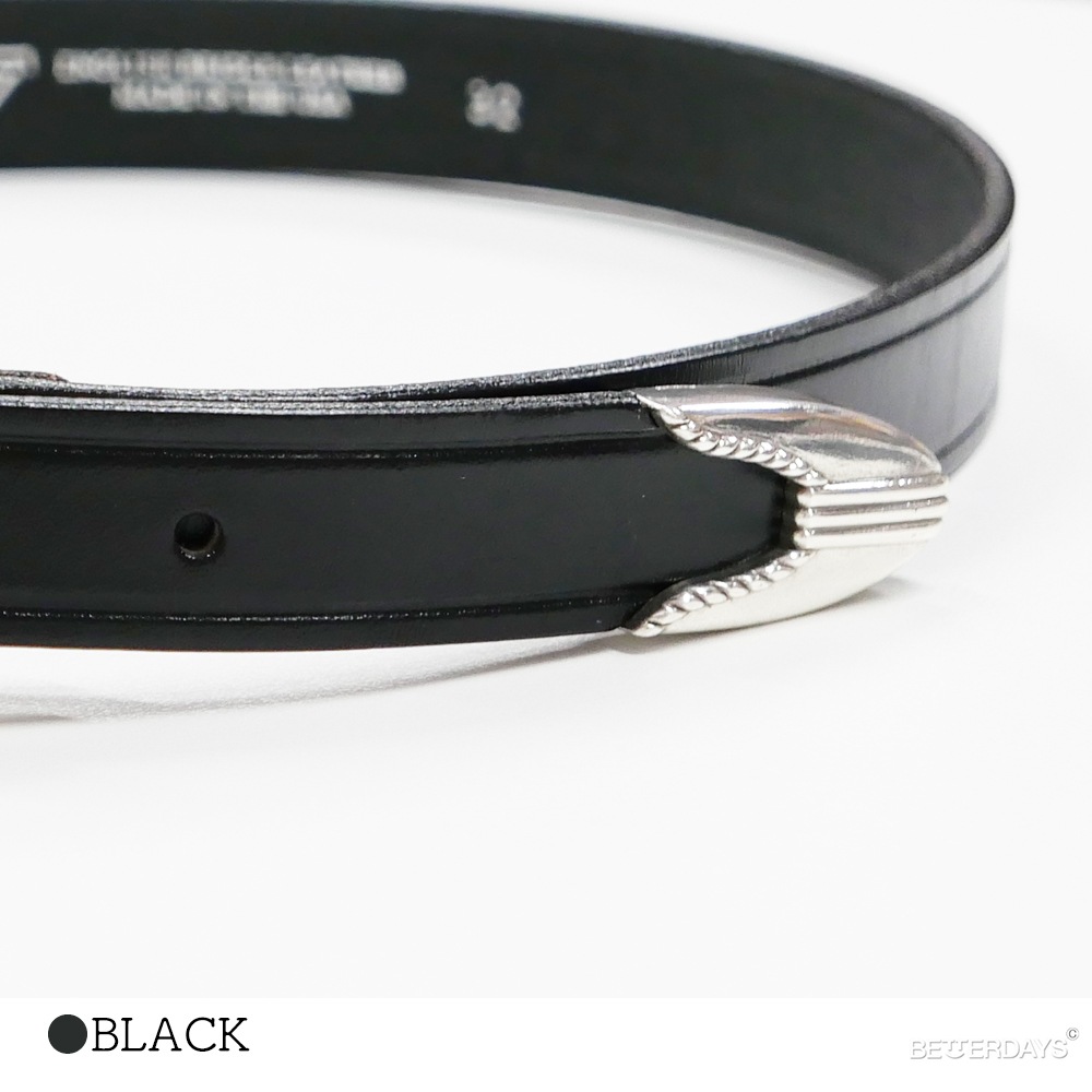 トリーレザースリーピース シルバーバックル ベルト レザー 34 ブラック TORY LEATHER(トリーレザー)/3-Piece Silver Buckle Belt