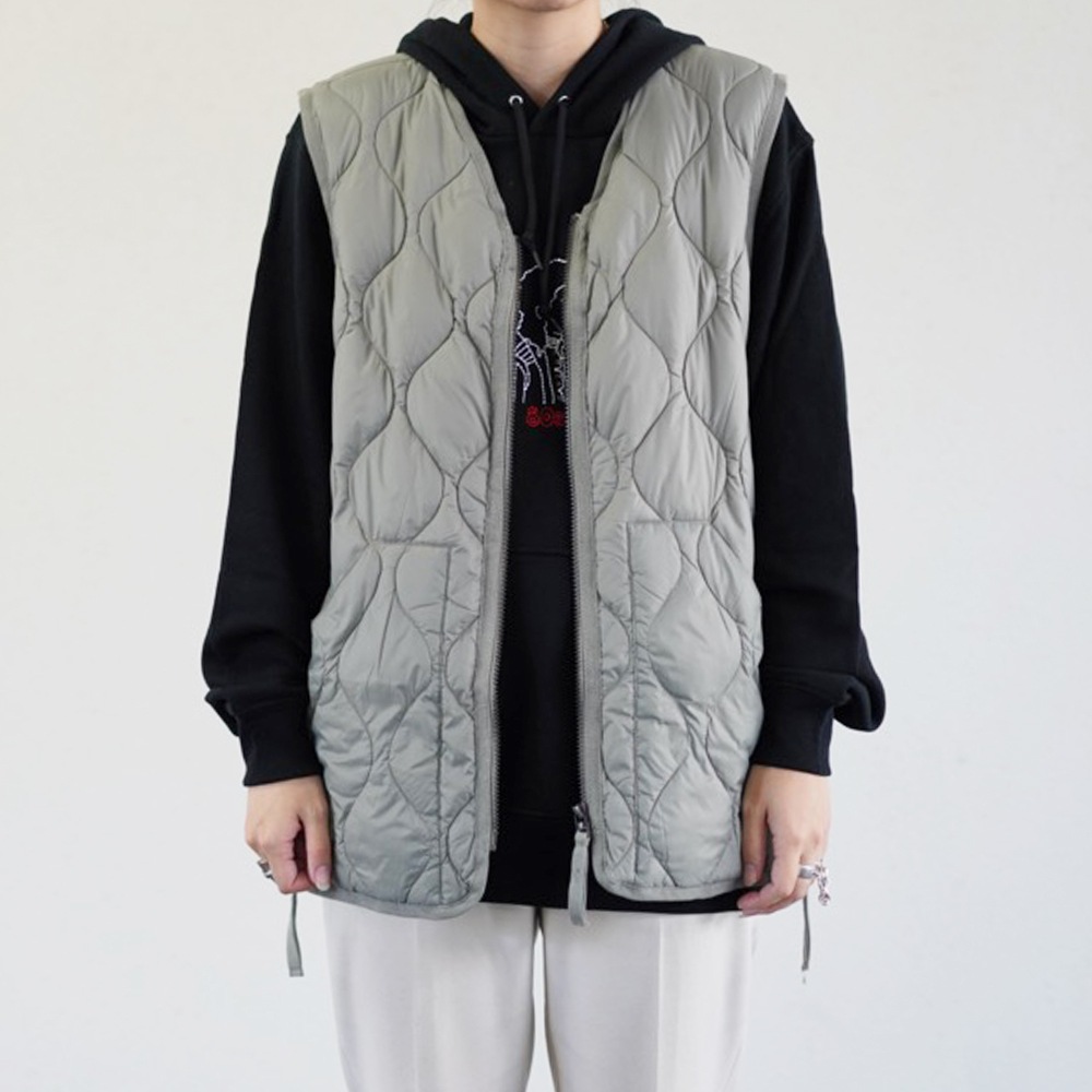 ダウンベスト ユニセックス インナーベスト DOWN VEST ミリタリー VネックWジップ ソフトシェル タイオン 体温 TAION-001ALSZML-1