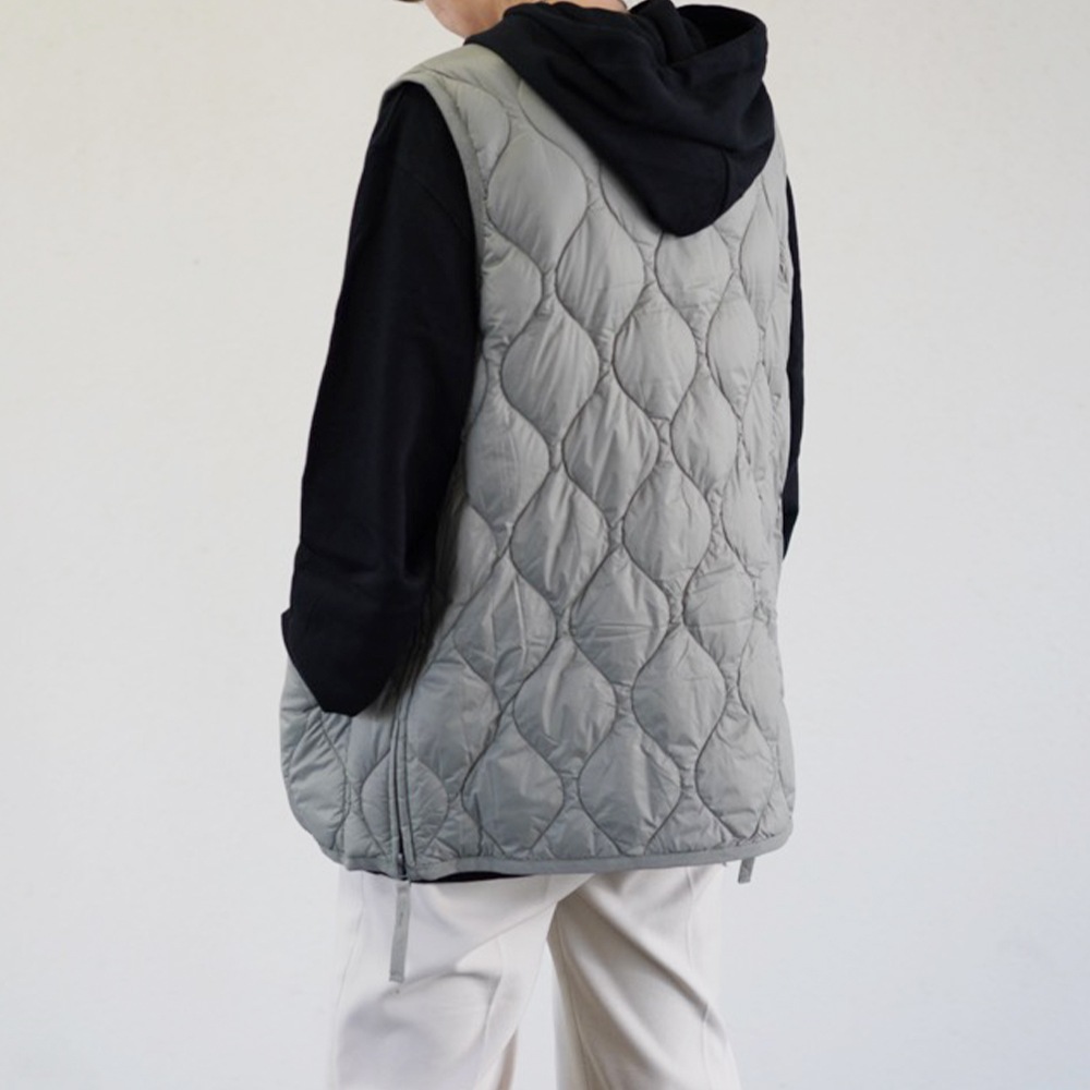 ダウンベスト ユニセックス インナーベスト DOWN VEST ミリタリー VネックWジップ ソフトシェル タイオン 体温 TAION-001ALSZML-1