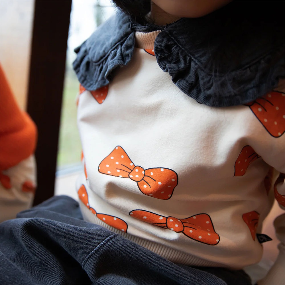 トレーナー ベビー キッズ CarlijnQ Bow girls sweater 総柄 リボン 長袖 カーラインク BOW090
