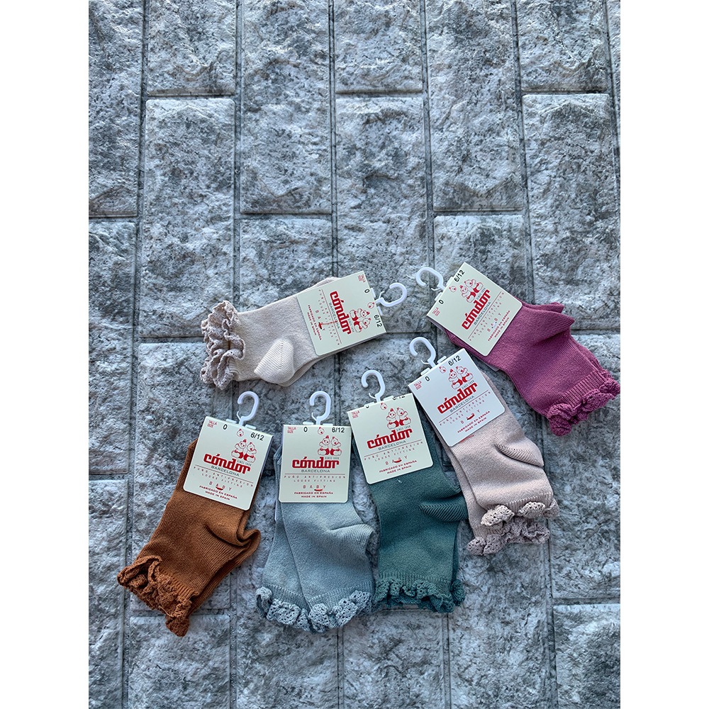 ソックス 女の子 コンドル Short socks with lace edging cuff レースエッジングカフショートソックス 靴下 キッズ 