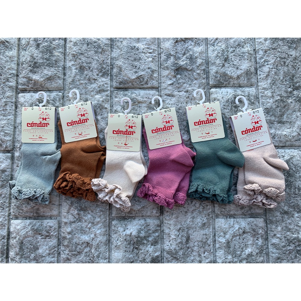 ソックス 女の子 コンドル Short socks with lace edging cuff レースエッジングカフショートソックス 靴下 キッズ 