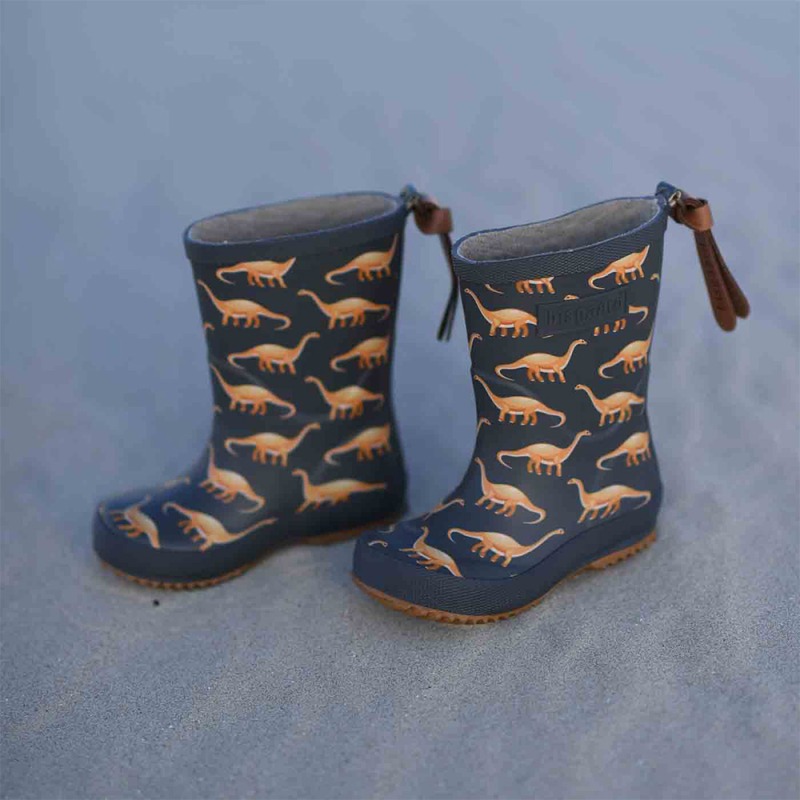 レインブーツ ベーシックラバー ビスゴ 長靴 恐竜 総柄 14cm-25cm