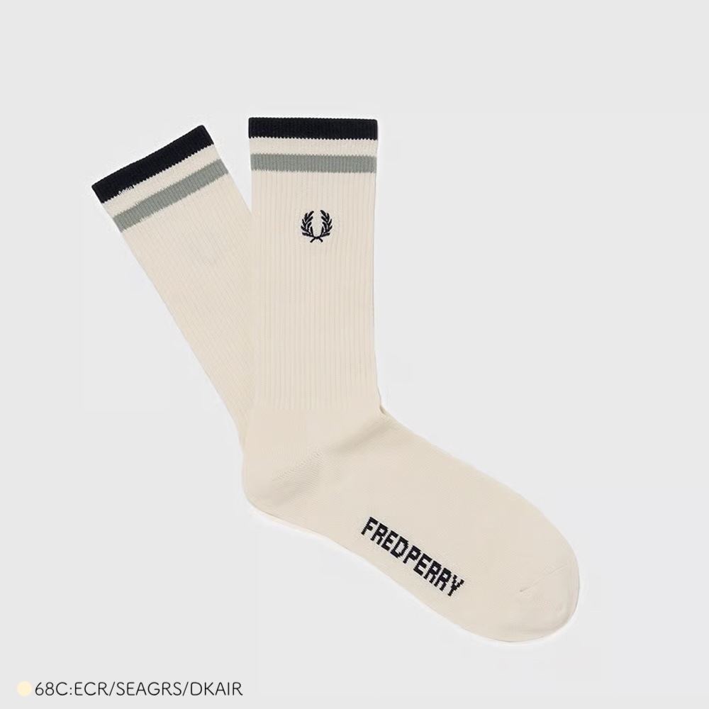 ソックス メンズ レディース フレッドペリー 靴下 ティップドスポーツソックス FRED PERRY TIPPED SPORTS SOCKS 23-27cm 【国内正規品】 F20010