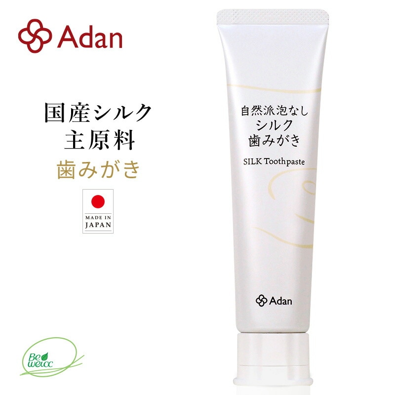 【Adan｜アーダン】日本製 シルク歯みがき 100ｇ【シルクで泡なし歯みがき】国産シルク主原料（無添加｜無鉱物油 界面活性剤不使用 ノンアルコール ノンケミカル 無香料 無着色）