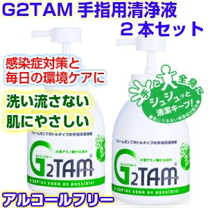g2tam 除菌 消臭 消毒 抗菌液 ハンドクリーナー 手洗い Ｇ２ＴＡＭ手指用清浄液 泡タイプ500ml×2本セット