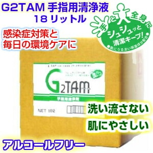 g2tam 除菌 消臭 消毒 抗菌液 手洗い ハンドクリーナー Ｇ２ＴＡＭ手指用清浄液 18リットル 業務用 大容量