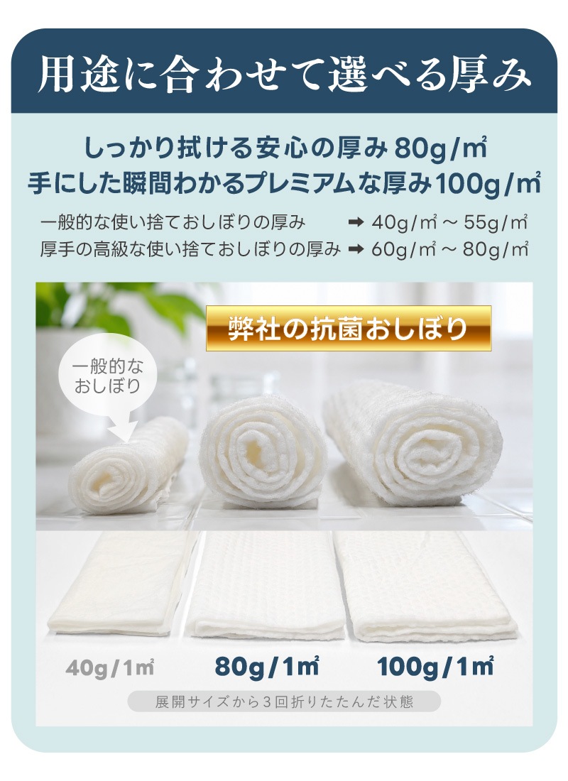 お試し５本セット【日本製】厚手 大判 使い捨ておしぼり 抗菌・除菌・消臭 丸型 個包装 高品質 プレミアム 不織布・紙おしぼり 温冷対応 業務用 エンボス加工 アルコールフリー ニュークリーンスター【メール便送料無料】
