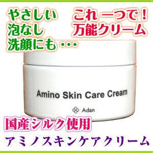 【Adan｜アーダン】日本製 シルクアミノ スキンケアクリーム 110g【国産シルク主原料】保湿 乾燥肌 敏感肌 うるおい 低刺激 毛穴汚れ くすみケア（無添加｜無鉱物油 界面活性剤不使用 ノンアルコール ノンケミカル 無香料 無着色）洗顔