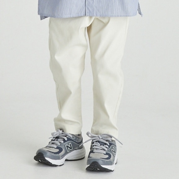 【定番】テーパードスリムパンツ/ カーキ