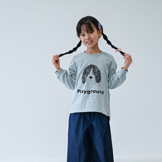 【25PS】ドッグロングＴシャツ / サックス