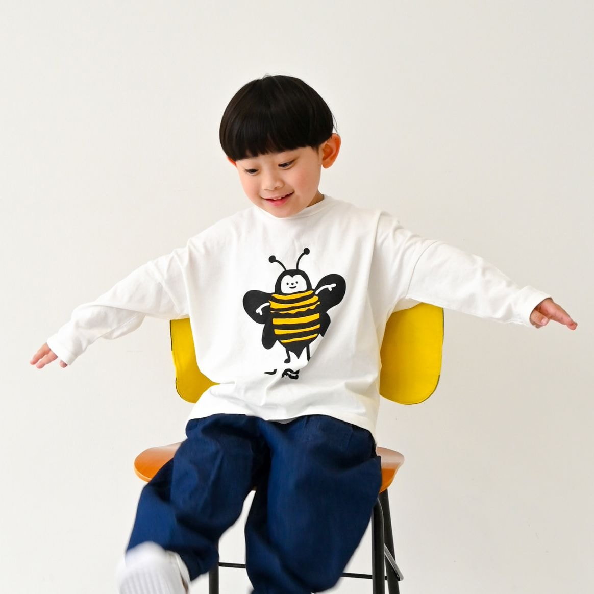 【25PS】ミツバチなりきりロングＴシャツ / オフベージュ