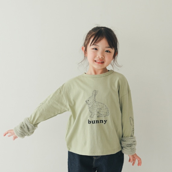 【25PS】うさぎロングＴシャツ / グリーン