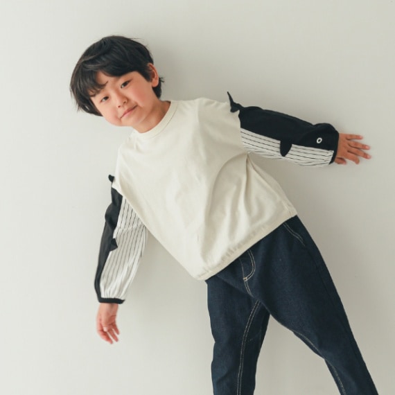【25PS】くじらロングＴシャツ / アイボリー