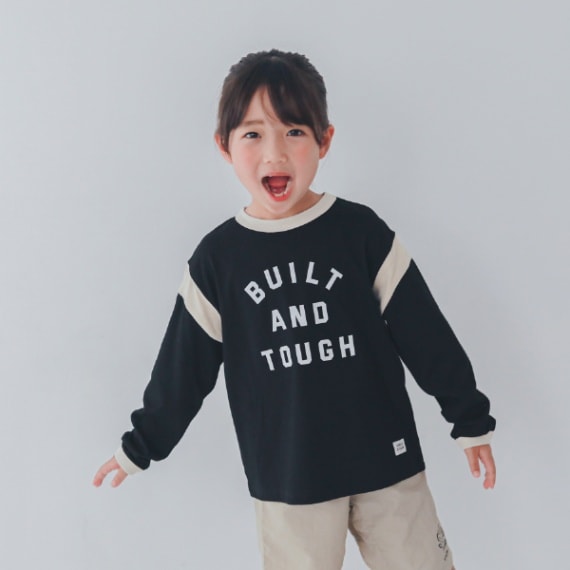 【25PS】BUILT切替ロングTシャツ / ブラック