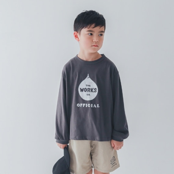 【25PS】WORKSロングＴシャツ / チャコールグレー