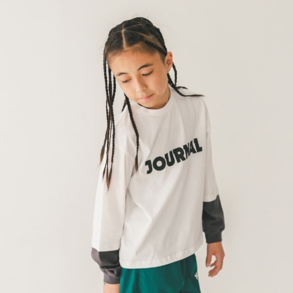 【25PS】JOURNALレイヤード風ロングＴシャツ / オフホワイト