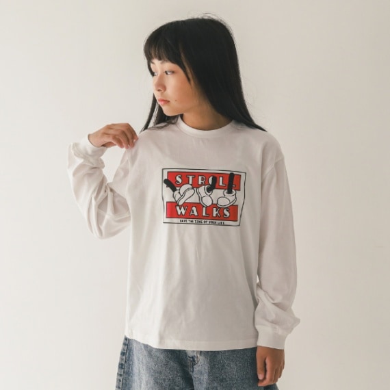 【25PS】STROLL WALKSロングＴシャツ / オフホワイト
